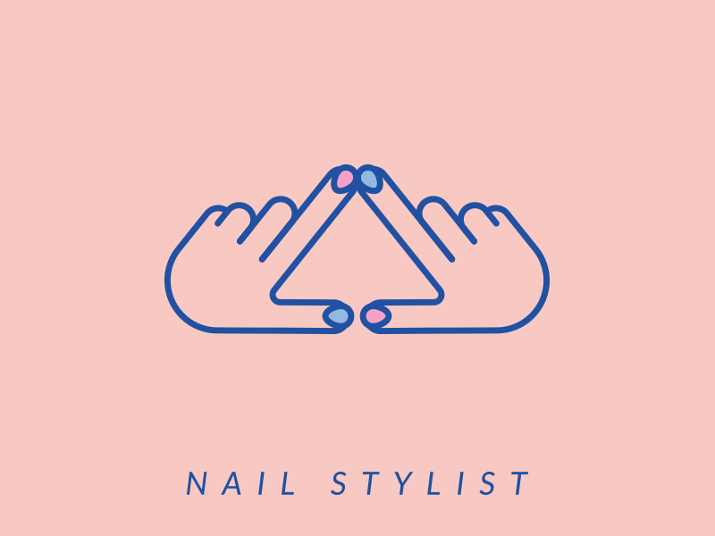 Nail Stylist - New logo gif hands hipster identity logo logotype nails outline signs style symbol triangle