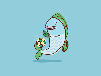 healthy food - character design 03 animal blue character doodle fish food football illustration sea sport vector