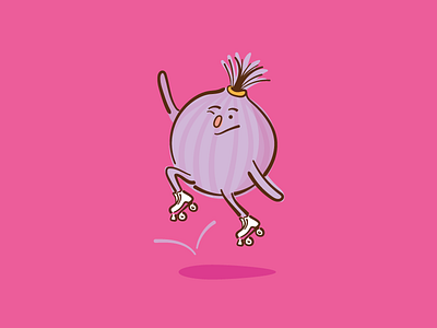 healthy food - character design 04 character desenho doodle drawing fun illustration onion personagem pink skating sport vegetable