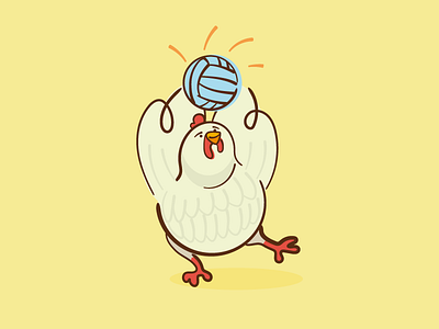 healthy food - character design 06 ball character chicken desporto doodle game health illustration play sport volley