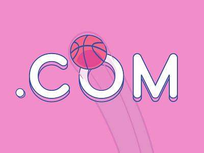 dot_com basketball debut design dribbble illustration pink shot type web