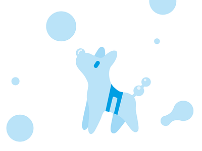 Water Characters: doggy animal blue bubble characters dog editorial illustration love people pet vector water