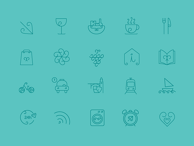 Beautiful icons II architecture collection falt gif icons outline pictograms ux website