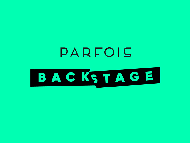 Backstage analog black cut dynamic fashion logo parfois type