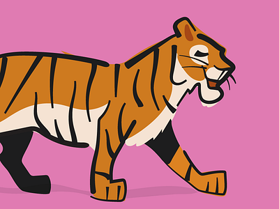 Tiger animals art direction illustration line poster tiger vector