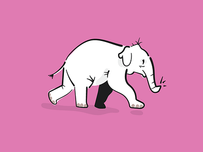 Elephant animals comics drawing illustration vector white