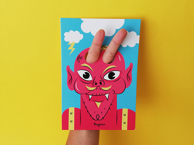 Fingaroo characters devil fingaroo fingers gifs illustration interactive kids photo postcards print product stationery