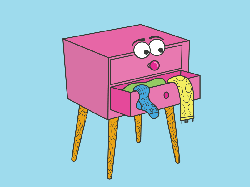 Dresser bla bla characters deco decoration design dresser gif illustration looop pink