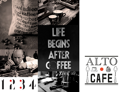 Alto Cafe Branding board branding logo mood