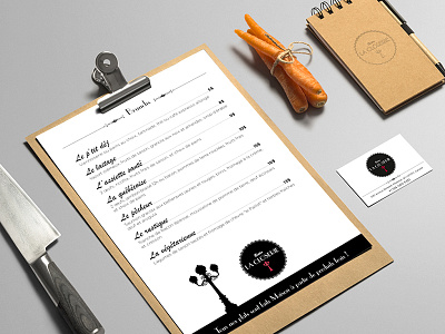 Closerie Branding logo menu stationery