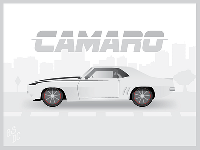 Detroit Speed's 1969 Camaro camaro car chevy design driving ghost signs greyscale vector vehicle