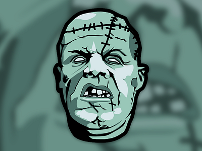 Yung Frank decal frankenstein green halloween hip hop mask monster sticker vinyl