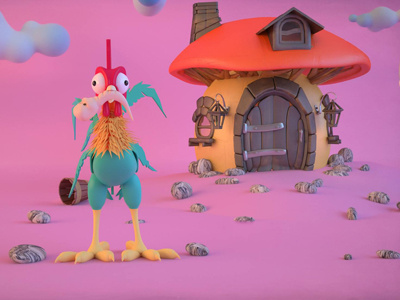 Heihei and worm 3d cartooning chicken heihei max worm