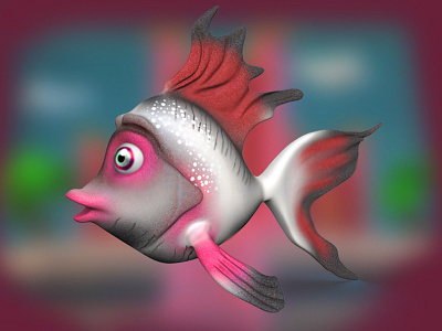 Pinky fish 3d fish game lowpoly motion zbrush