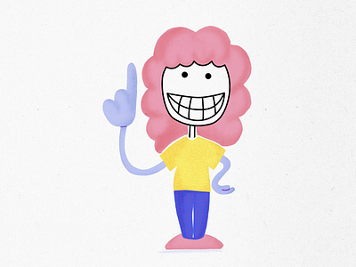 Girl points it out cartoon character characterdesign corporate drawing flat illustration flatdesign geek girl grin hand illustration points vector