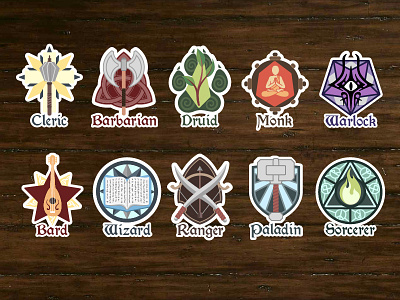 D&D class stickers update (work in progress)