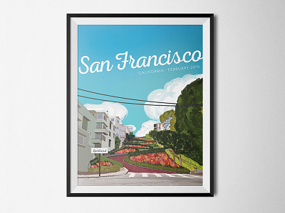 Travel Posters | San Francisco california city digital illustration illustration location lombard lombard street mockup poster san francisco travel travel poster