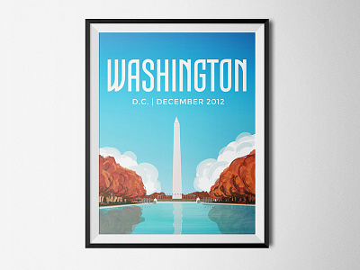 Travel Posters | Washington DC autumn dc digital illustration illustration monument politics poster reflecting pool travel travel poster washington