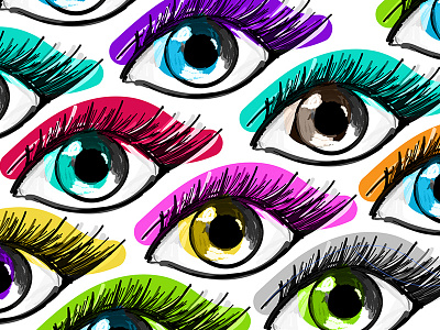 All eyes on you color digital eyeball eyes form illustration illustrator look pattern see sketch vision