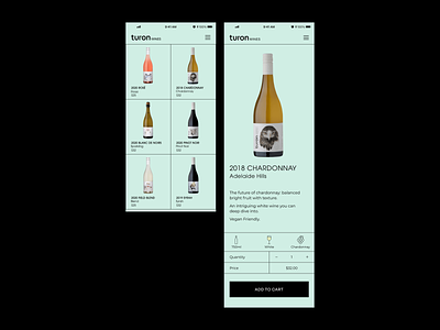 Turon wines product details ecommerce ui wine