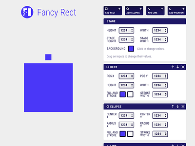 Fancy Rect blue buttons grid layout interface ui web