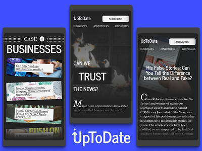 UpToDate design fictional web design website