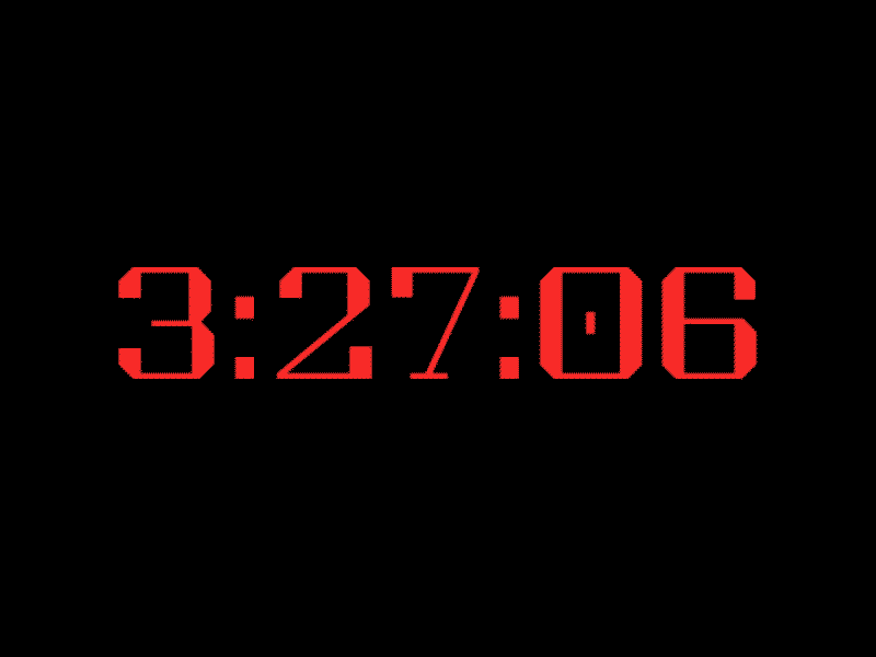 Stretchy Time clock red typography variable font