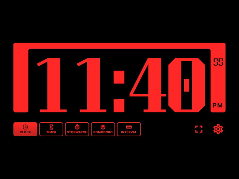 [Clock In] Clock bold clock design red typography ui web web design