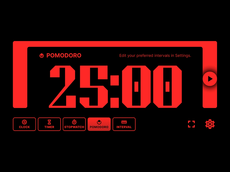 [Clock In] Pomodoro bold bold colors clock pomodoro red typography ui uidesign web web design