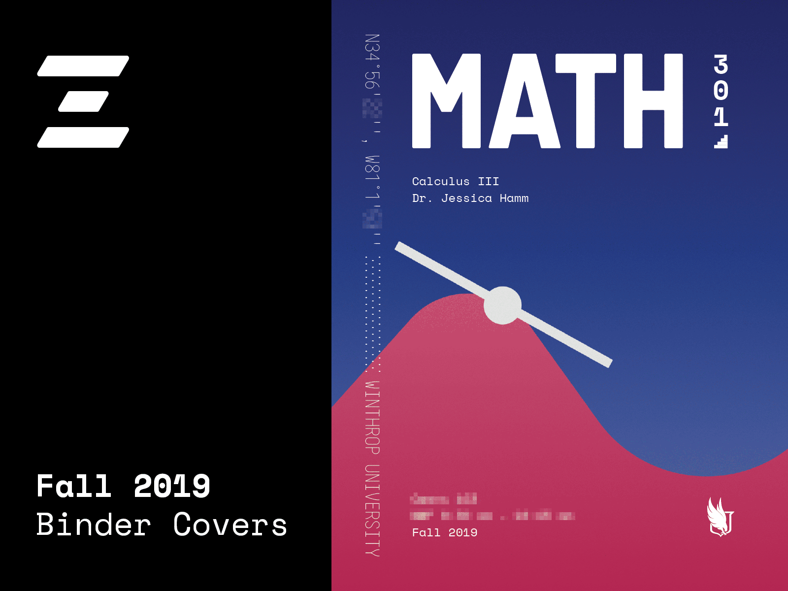 Fall 2019 Binder Covers binder branding covers design illustration typography vector winthrop winthrop university