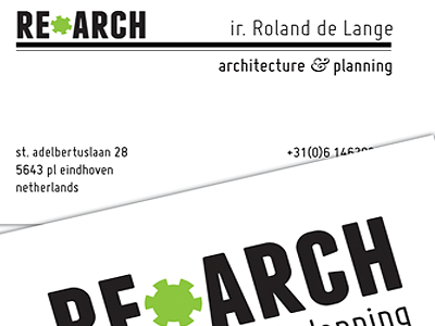 Re-Arch brand identity businesscards