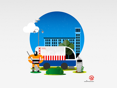 Cleaners of Amsterdam illustration vector
