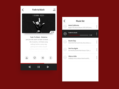 Music app design music ui