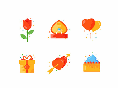 Valentine's Day icons ai