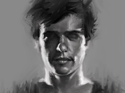 Michael boy bw character digital painting drawing illustration man portrait wacom