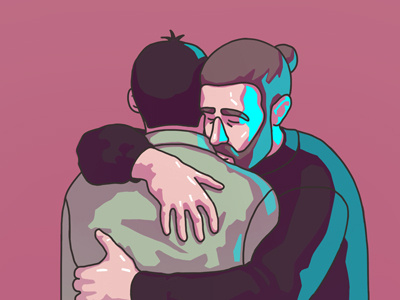 Thank You character color digital painting drawing hug illustration man men photoshop portrait wacom