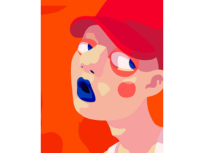 ALL CAPS art boy character color digital drawing face illustration portrait red wacom zumbys
