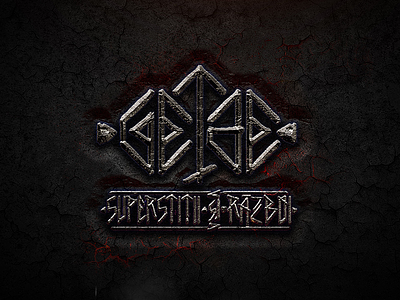 GETAE - Superstitions & War - TV Series Logo decay emboss identity logo logotype metal old war