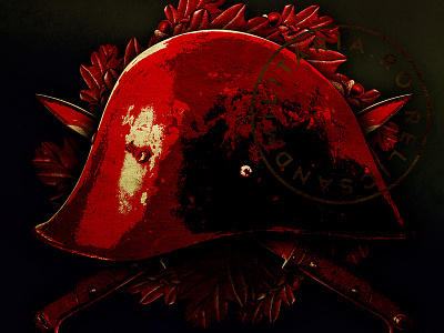 Relics army bayonet graphic helmet knife militaria military oak red war