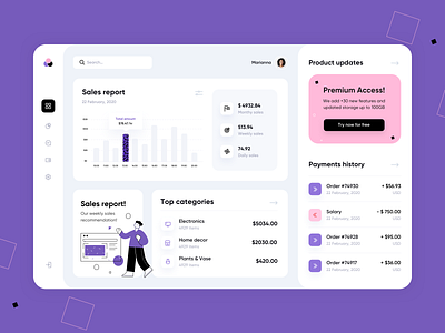 Finance - Web app concept by Zoia Maltseva for Arounda: UX/UI & WEB on ...