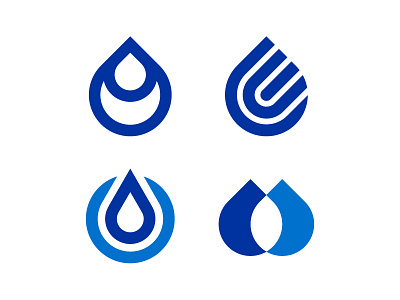 Drop/Water Logo Marks blue drop grid icon logo logotype mark minimalist monogram symbol typography water