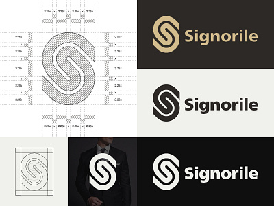 Signorile Logo badge branding design logo logotype mark minimalist monogram s type typography wordmark