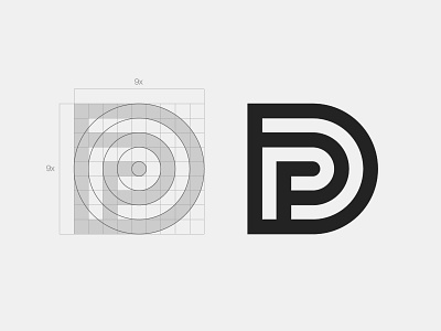 DP Monogram d design grid icon logo logotype mark minimalist monogram p type typography