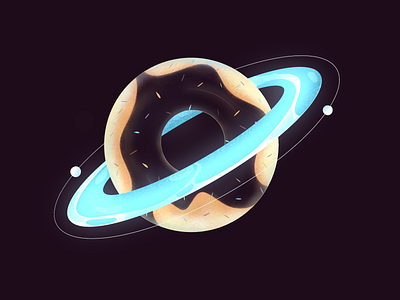 Illustration - Donut Planet 2d color palette creative drawing flat illustration illustrator planet procreate universe
