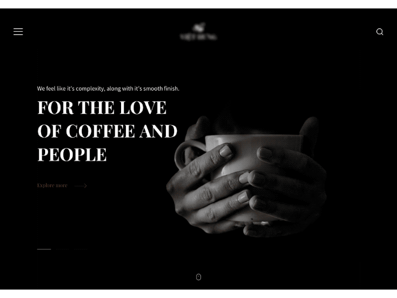 Coffee Landing Page cafe coffee dark theme gif interaction landing page ui ux website