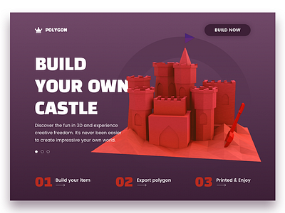 Polygon Header 3d castle gradient header polygon purple ui ux website