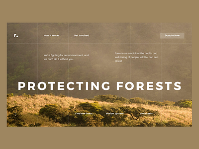 Protecting Forest Header forest header tree ui ux website