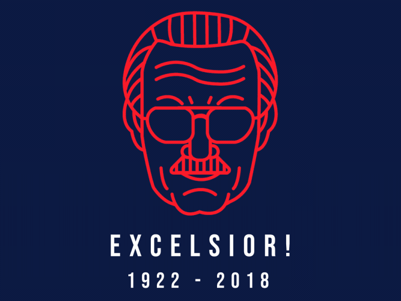 Stanlee animation avengers excelsior gif lee marvel motiongraphics rip stan stanlee