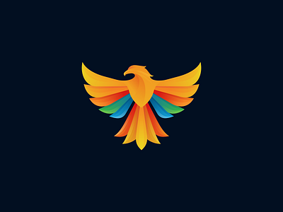 Phoenix bird brand colorful design icon logo phoenix playful vector