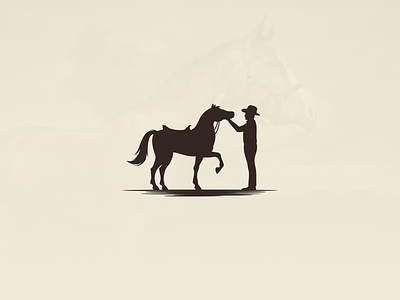 Horse and Cowboy brand cowboy film horse icon logo media silhouette simple